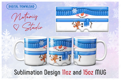 3D Inflated Puffy Christmas Snowman - 11oz / 15oz MUG