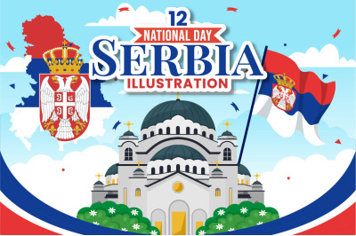 12 Serbia National Day Illustration