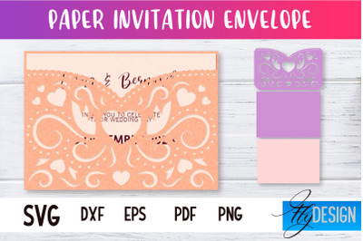 Paper Invitation Envelope | Paper Cut Design | SVG File