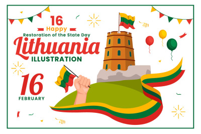 16 Lithuania Restoration of the State Day Illustration