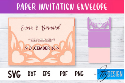 Paper Invitation Envelope | Paper Cut Design | SVG File