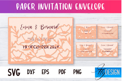 Paper Invitation Envelope | Paper Cut Design | SVG File