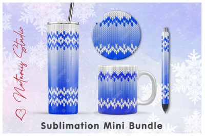 Christmas Knitted Mini Bundle - Tumbler, Mug, Pen, Coaster