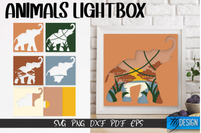 Elephant Lightbox SVG Design | Paper Cut Design | SVG File