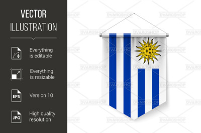 Pennant Flag Icon of Uruguay