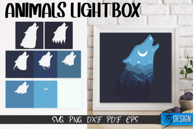 Wolf  Lightbox SVG Design | Paper Cut Design | SVG File