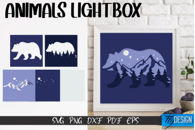 Bear Lightbox SVG Design | Paper Cut Design | SVG File