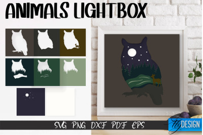 Owl Lightbox SVG Design | Paper Cut Design | SVG File