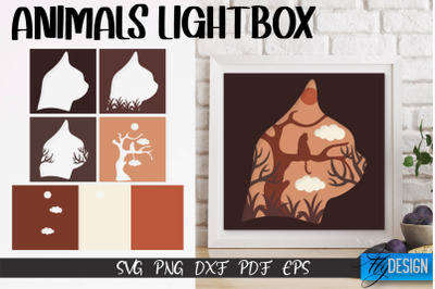 Cat Lightbox SVG Design | Paper Cut Design | SVG File