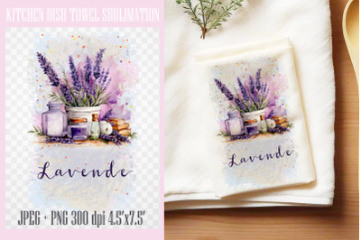 Lavende 3| Kitchen Dish Towel Sublimation PNG