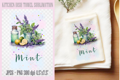 Mint 3| Kitchen Dish Towel Sublimation PNG