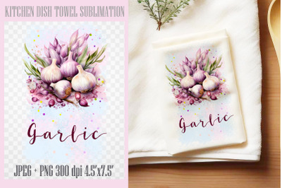 Garlic 3| Kitchen Dish Towel Sublimation PNG