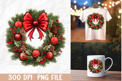 Red Holly Wreath Design