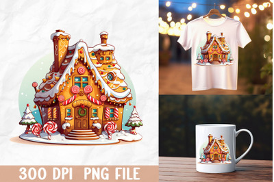 Gingerbread House Winter Scene