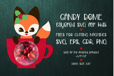 Fox in a Cup | Candy Dome | Christmas Ornament | Paper Craft Template
