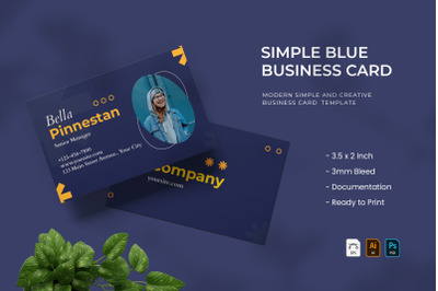 Simple Blue - Business Card