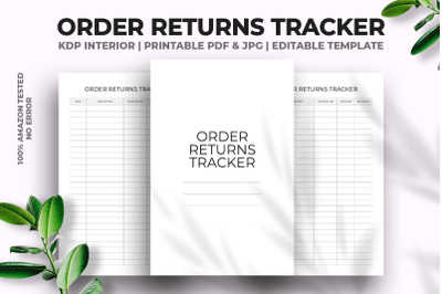 Order Returns Tracker KDP Interior