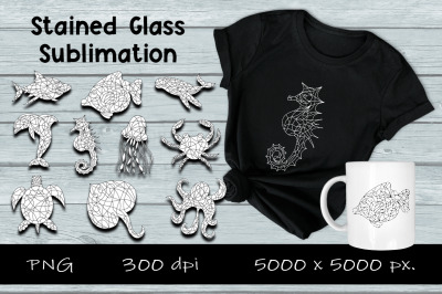 Stained Glass Sublimation PNG Design