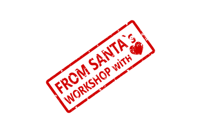From Santas workshop with love, rubber stamp to christmas