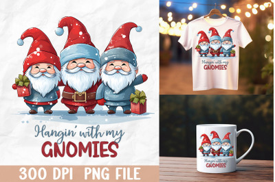 Gnomes Family Christmas Time