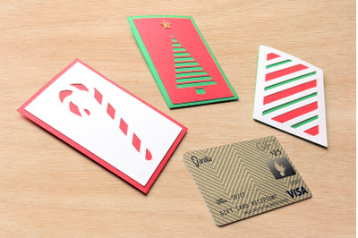 Papercut Christmas Stripe Gift Card Holder Trio | SVG | PNG | DXF | EP