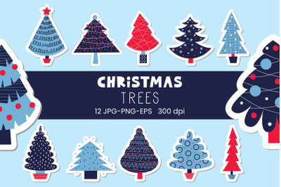 Christmas tree planner stickers in jpg, png, eps