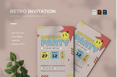 Retro - Birthday Invitation