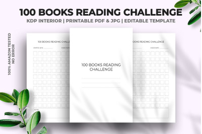 100 Books Reading Challenge KDP Interior