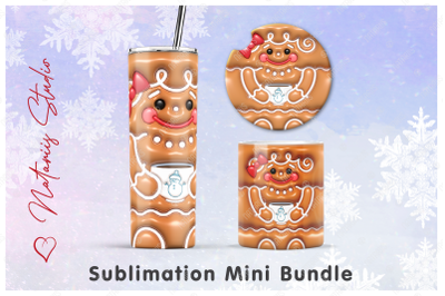 Puffy Gingerbread Mini Bundle - Tumbler, Mug, Coaster.