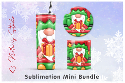 Puffy Elf Mini Bundle - Tumbler, Mug, Coaster.