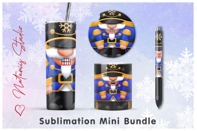 Cute Nutcracker Mini Bundle - Tumbler, Mug, Pen, Coaster.