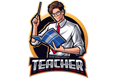 Teacher esport mascot logo design