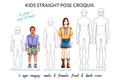 Kids Straight Pose Croquis