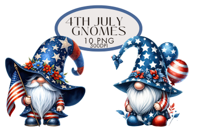 Patriotic 4th July Gnome Clipart