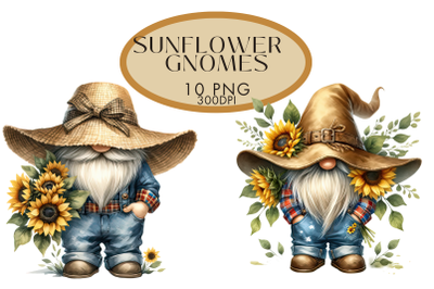 Sunflower Gnome Clipart