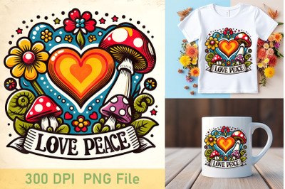 Love and Peace Heart Design