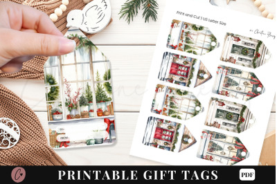 Printable Christmas Scene Gift Tags
