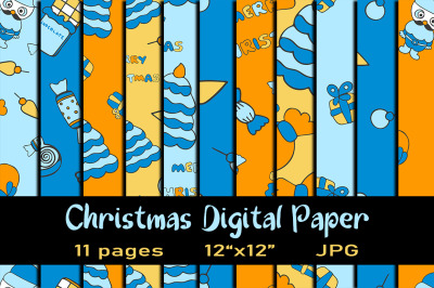 11 Christmas Digital Paper Pack