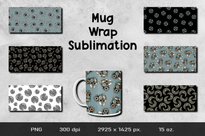 Steampunk Mug Wrap Sublimation Design 15 oz.
