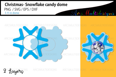Christmas snowflake candy dome