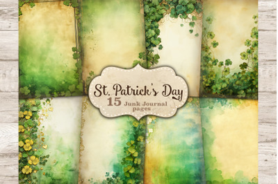 St. Patrick&#039;s Day Junk Journal Pages | Blank Scrapbook Paper