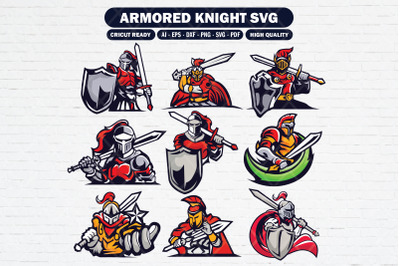 Set of knights logo svg template