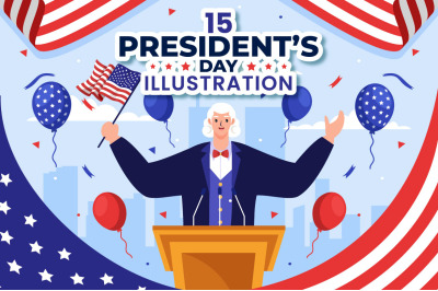 15 Happy Presidents Day Illustration