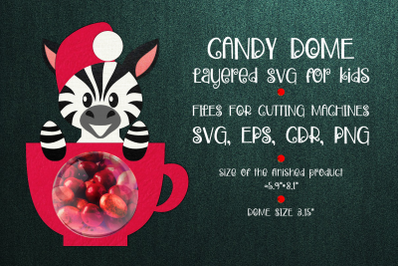 Zebra in a Cup | Candy Dome | Christmas Ornament | Paper Craft Templat
