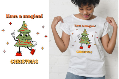 Have a magical Christmas. SVG illustration.