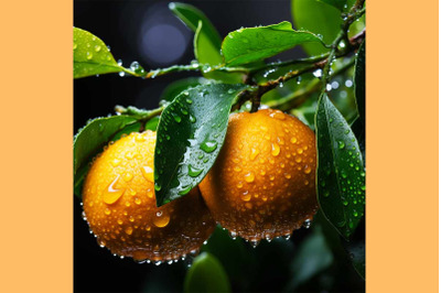 Fresh Orange Fruit with Water Drop