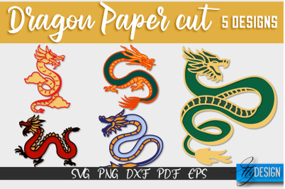 Dragon Paper Cut | Paper Cut SVG | Paper Craft SVG Design&nbsp;