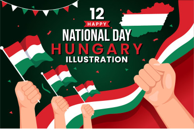 12 Happy Hungary National Day Illustration