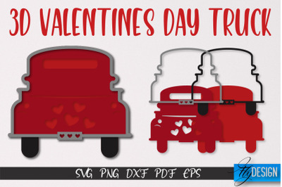 3D Valentine&#039;s Day Truck SVG | Print Design | SVG File