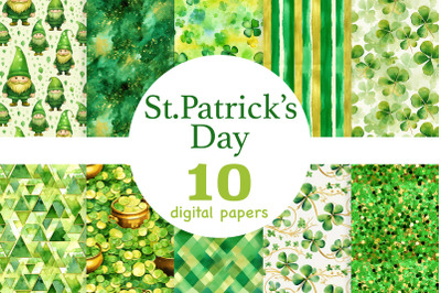 St. Patricks Day Digital Paper | Irish Digital Pattern